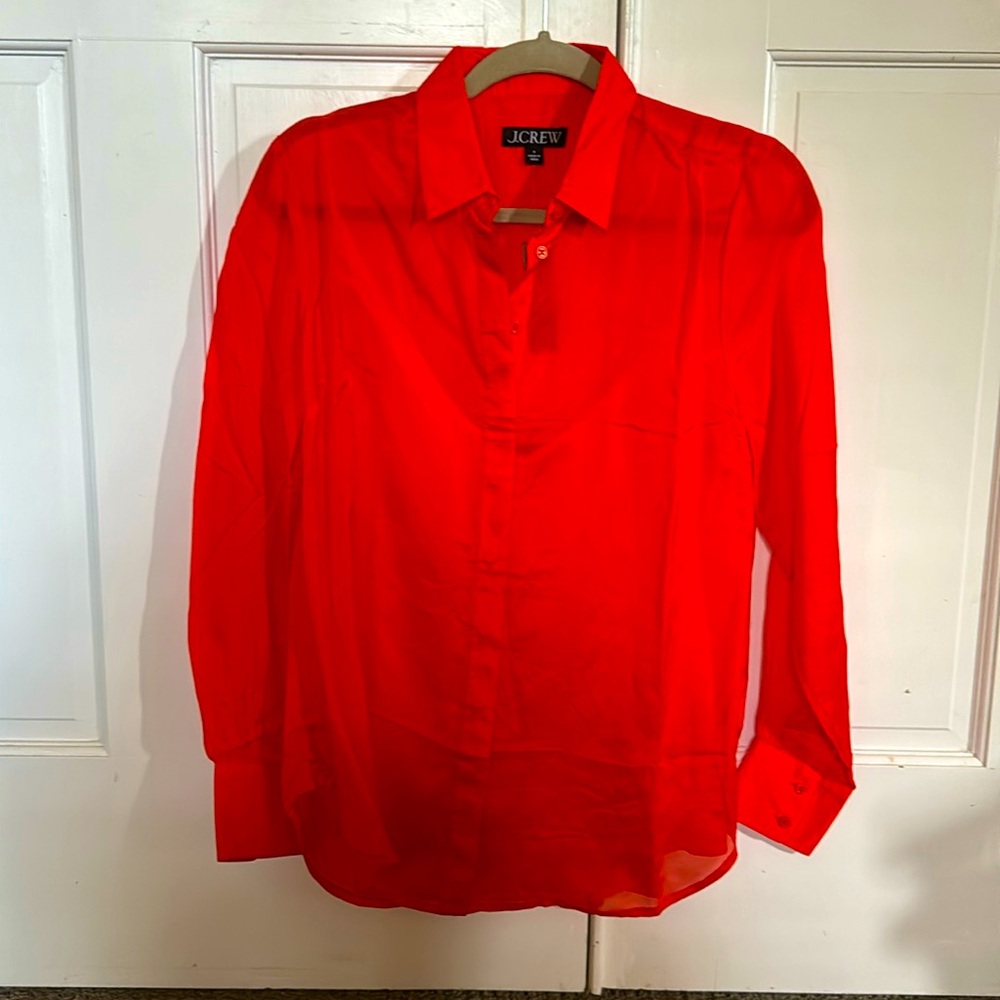 Jcrew, 100% viscose button down blouse with included tank top cami for under